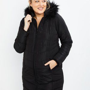 Black motherhood maternity winter jacket puffer